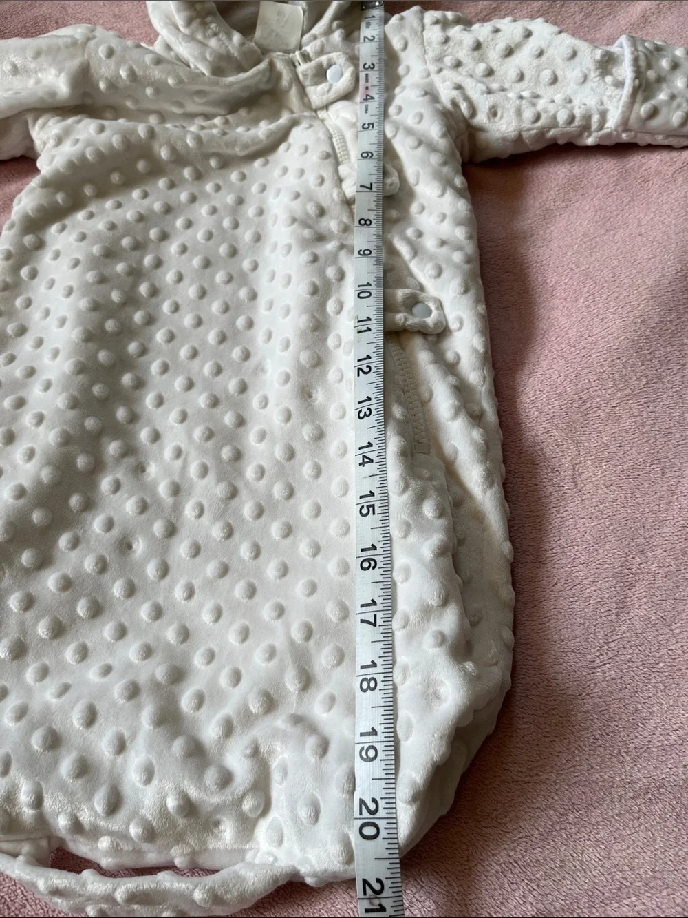 Widgeon Newborn Winter Cream Fleece Bunting Sack With All Over Minky Dots